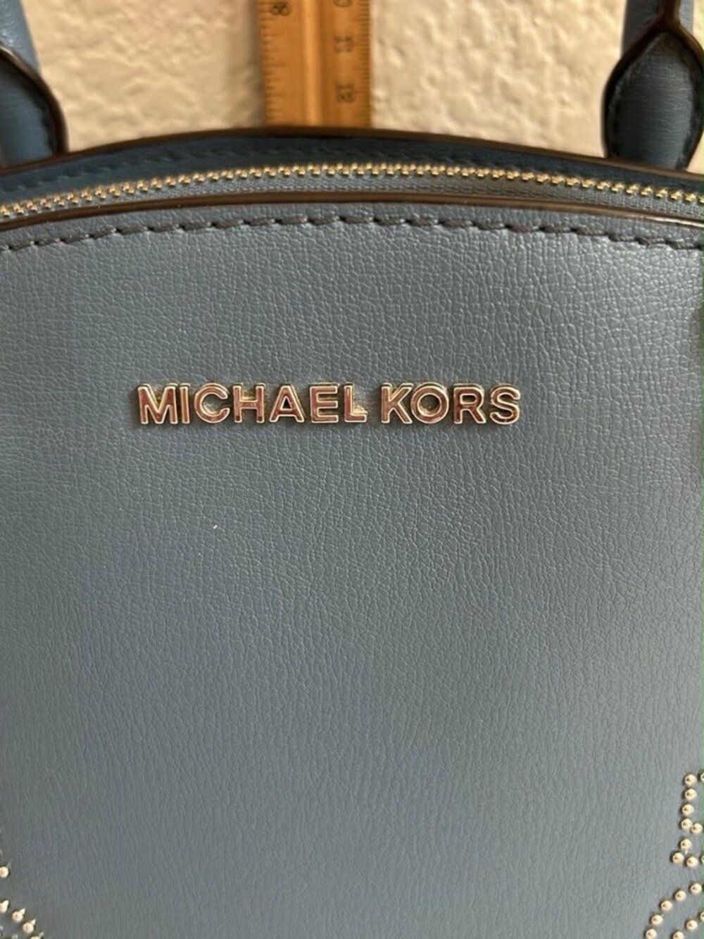 Michael Kors Ellis Small Convertible Leather Shoulder Bag - Denim Blue - Picture 2 of 10